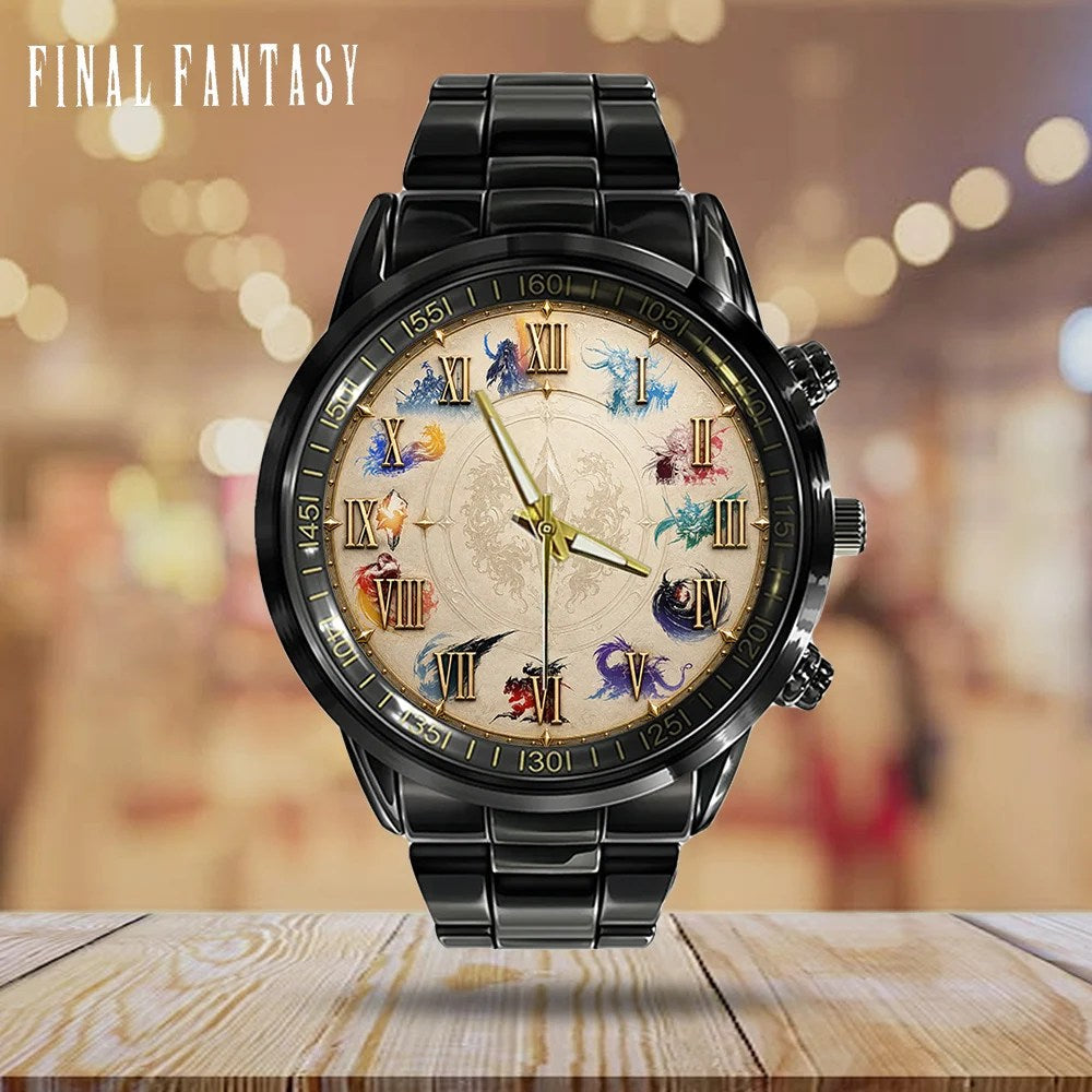 Final Fantasy Black Stainless Steel Watch – GNE8384
