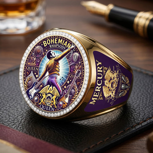 Freddie Mercury 3D Engraved Ring – TMTHU8070