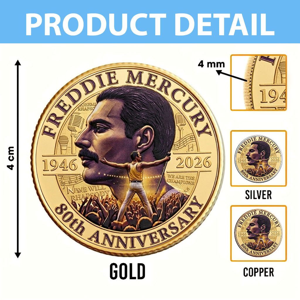 Freddie Mercury 80th Anniversary 2026 Commemorative Coin – TMTHU5472