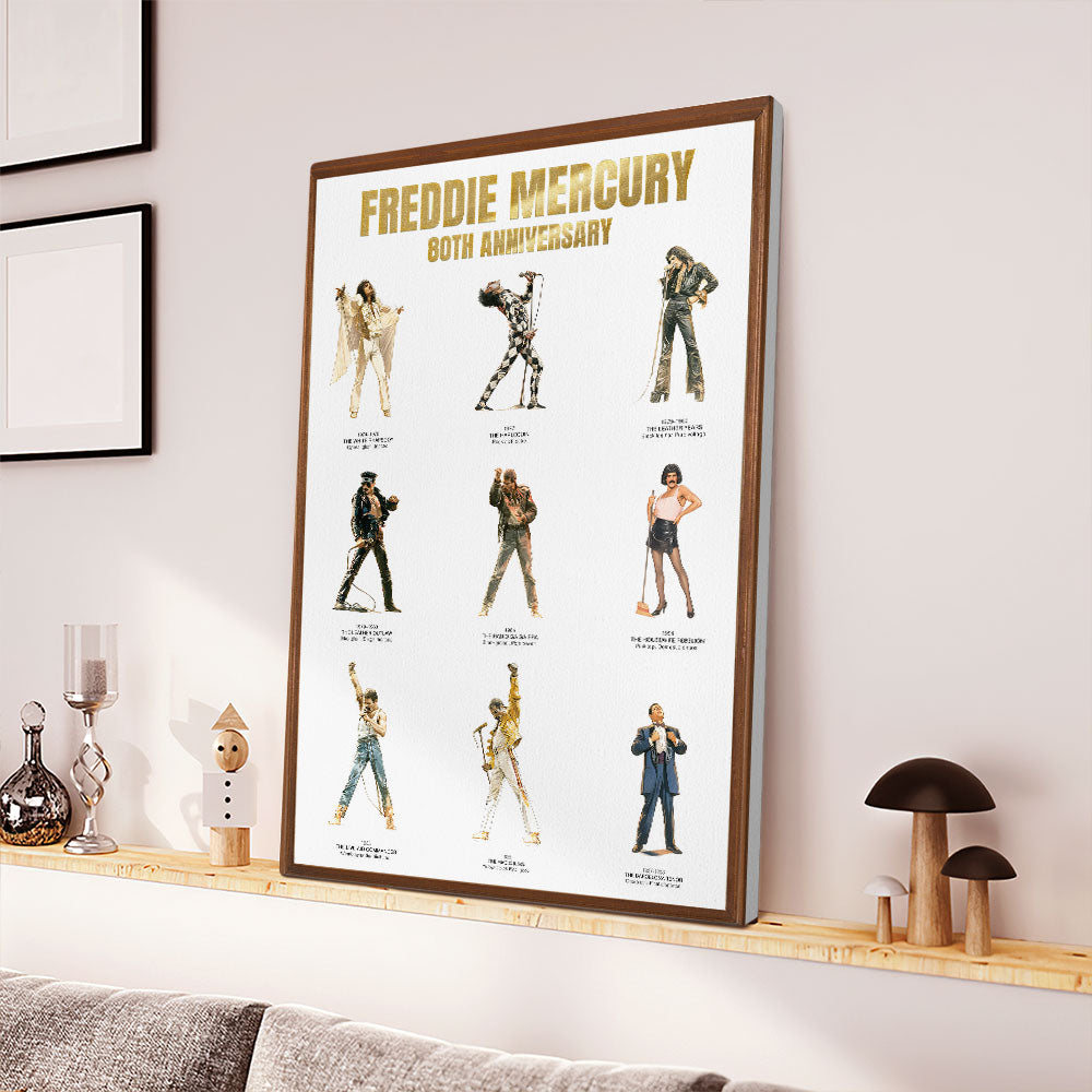 Freddie Mercury Rectangle Canvas With Inner Frame – TMTHU6131
