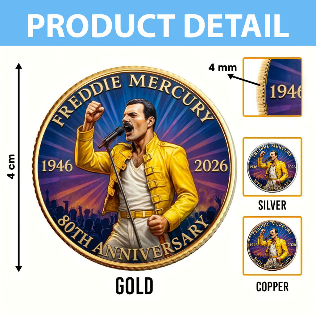 Freddie Mercury 80th Anniversary Commemorative Coin – MAITM15149