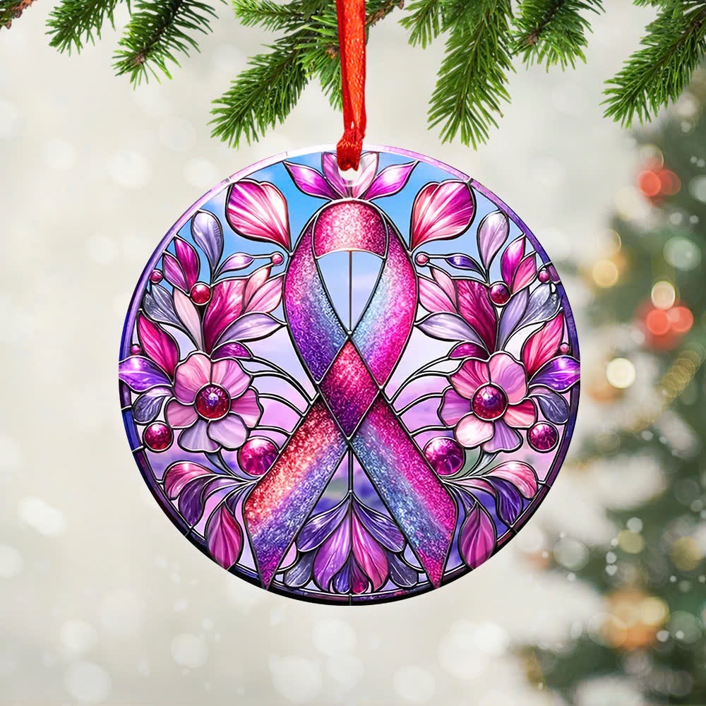 Breast Cancer Awareness Fixed Shape 2-Side Printed Acrylic Ornament – GNE 1829