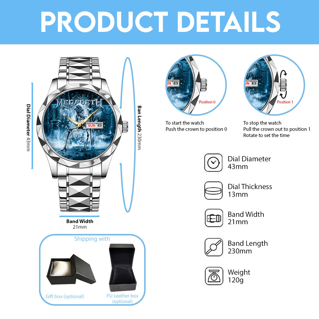 Megadeth Alloy Luxury Quartz Watch – GNE8037