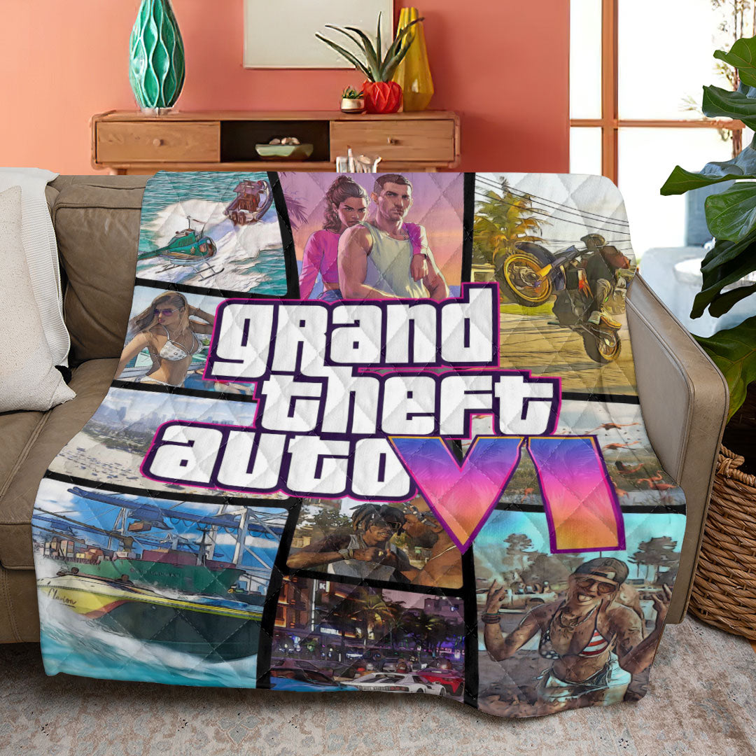Grand Theft Auto VI Quilt Blanket – TANTN24031