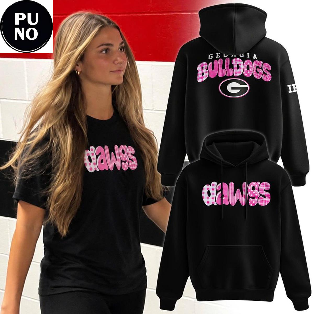 Georgia Bulldogs 2026 Breast Cancer Awareness Hoodie T-Shirt