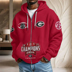 Georgia Bulldogs Football 2025 SEC Champions 3D Unisex Waffle Hoodie – HOATT15027