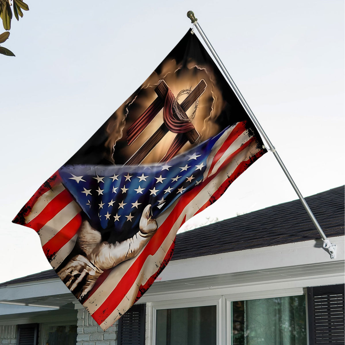 God Bless America 3D Double-side House Flag – TANTN 14993