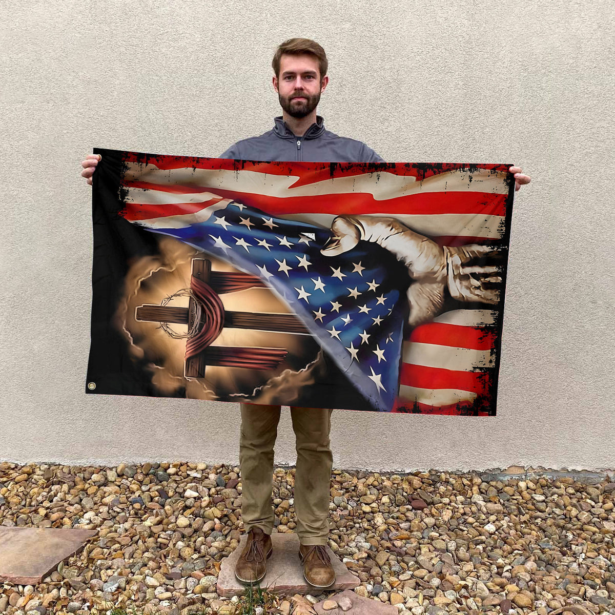 God Bless America 3D Double-side House Flag – TANTN 14993