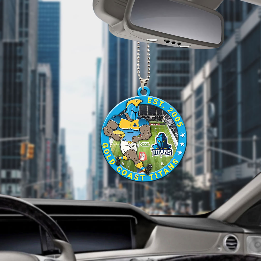 Gold Coast Titans Custom Shape 2-sided Acrylic Car Ornament – HOATT13371
