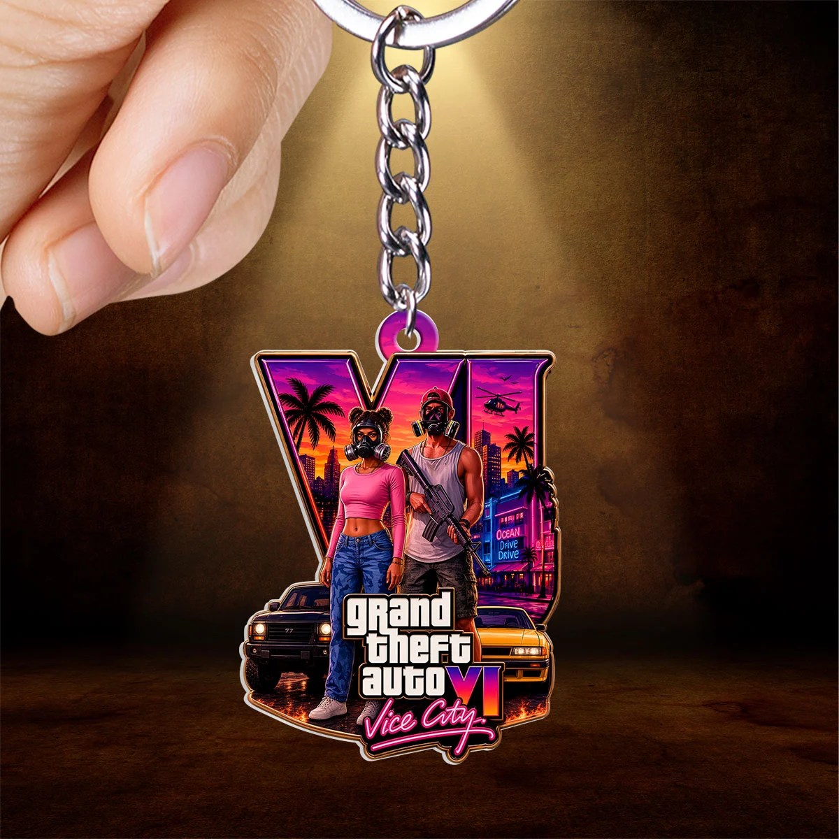 Grand Theft Auto VI Custom Shape 2-sided Keychain – HOATT20588