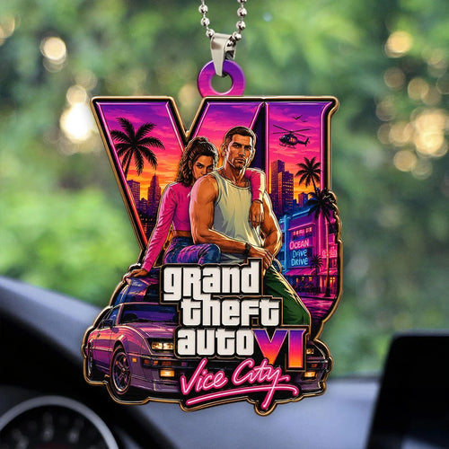 Grand Theft Auto VI Custom shape 2-sided Acrylic Car Ornament – HOATT20352