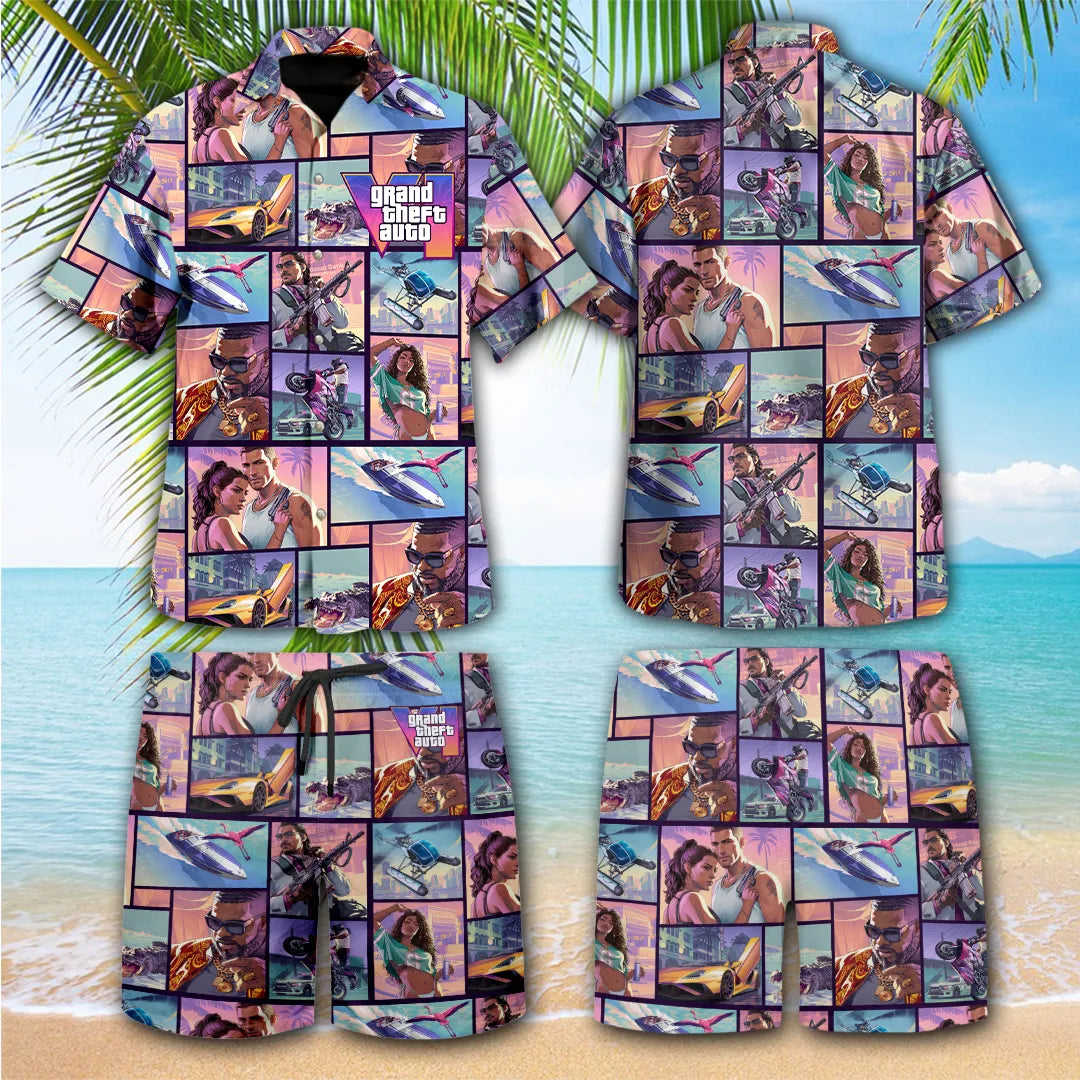 Grand Theft Auto VI 3D Hawaiian Apparel – GNE7233