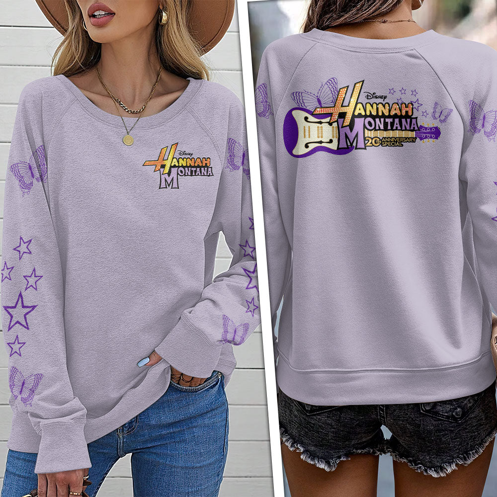 Hannah Montana 20th Anniversary Round Neck Raglan Sleeve Sweatshirt – TANTN21839