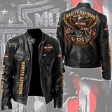 Harley Davidson 125th Anniversary Motorcycle Leather Jacket – TMTHU9960