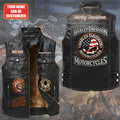 Personalized Harley Davidson Premium 2D Sleeveless Leather Vest – GNE8016