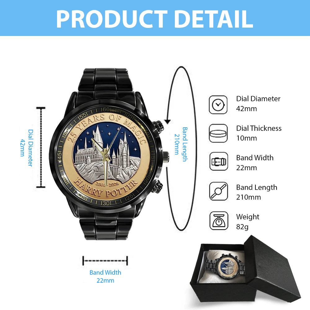Harry Potter 25th Anniversary 2026 Black Stainless Steel Watch – TMTHU4861