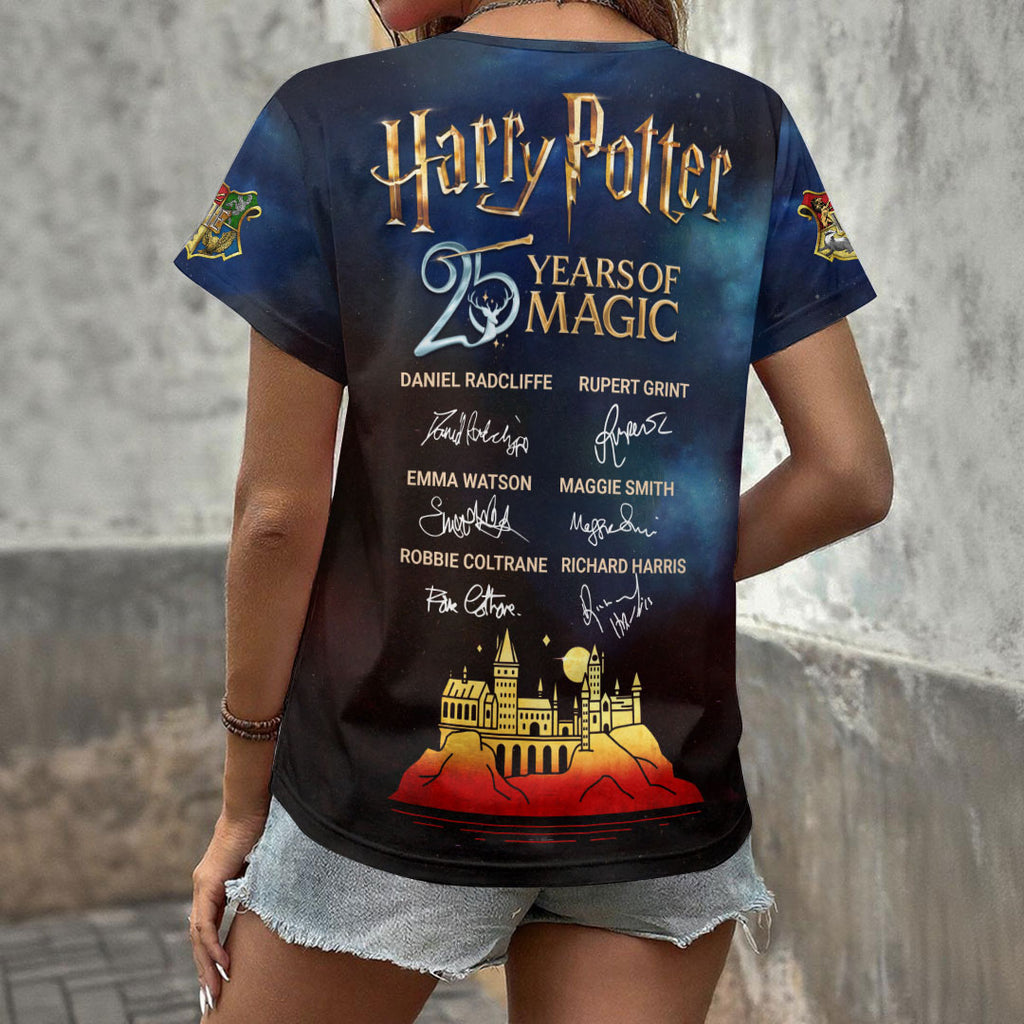 Harry Potter 25th Anniversary 3D Women's V-Neck T-Shirt – HOATT20249