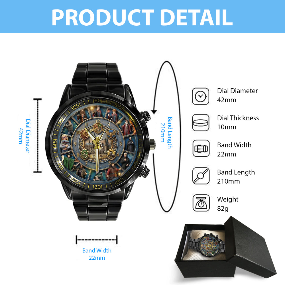 Harry Potter 25th Anniversary Black Stainless Steel Watch – TMTHU4260