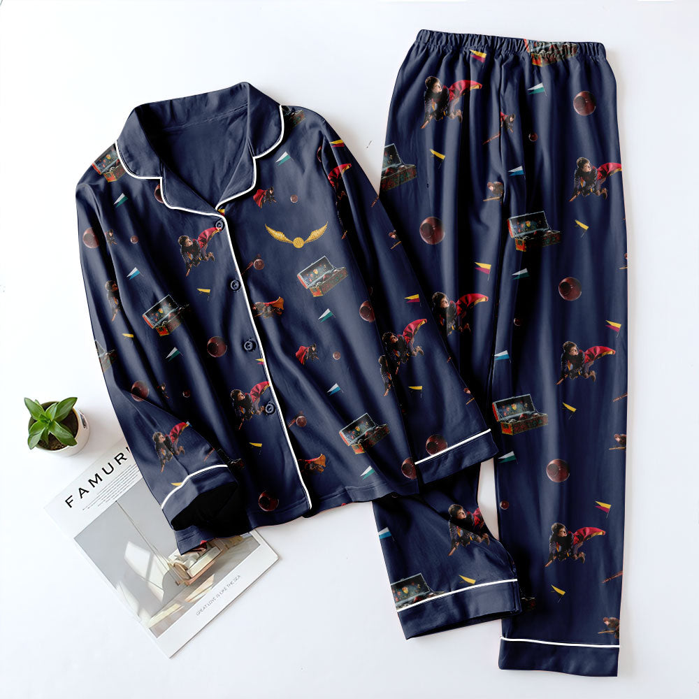 Harry Potter Satin Pajama Set with Piping – TMTHU7091
