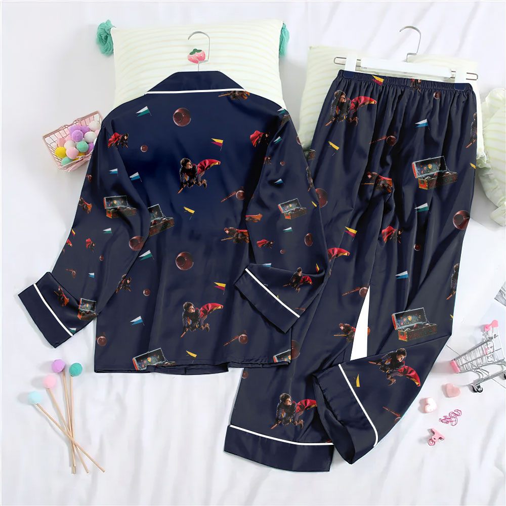 Harry Potter Satin Pajama Set with Piping – TMTHU7091