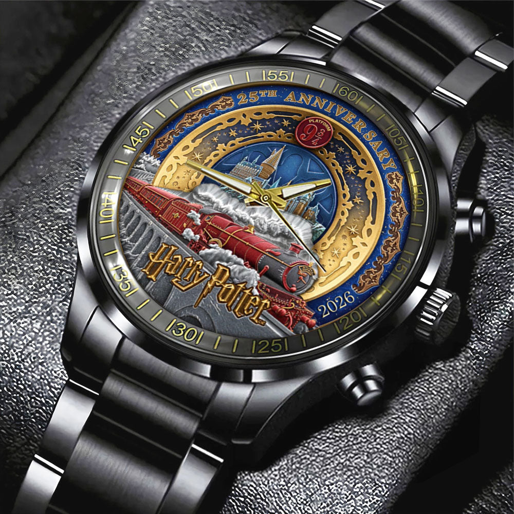 Harry Potter 25th Anniversary Black Stainless Steel Watch – TMTHU2753