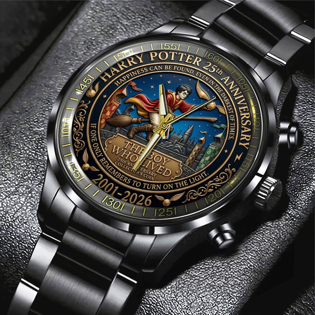Harry Potter 25th Anniversary Black Stainless Steel Watch – TANTN21530