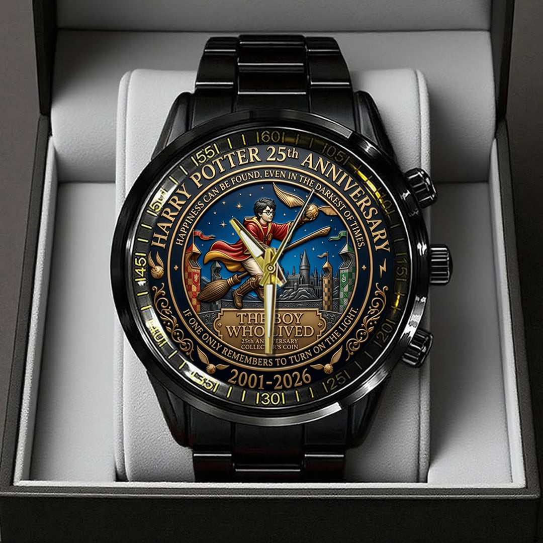 Harry Potter 25th Anniversary Black Stainless Steel Watch – TANTN21530
