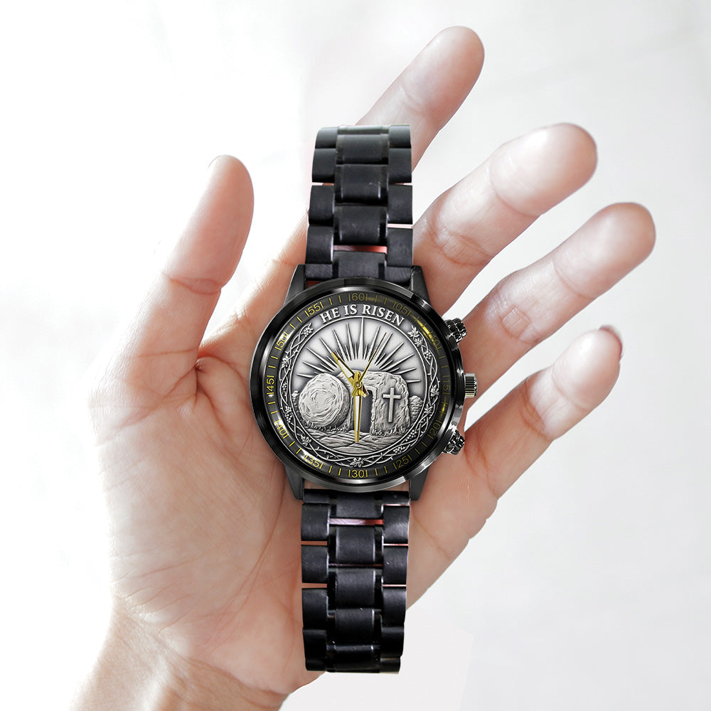 He Is Risen Black Stainless Steel Watch – TANTN17416