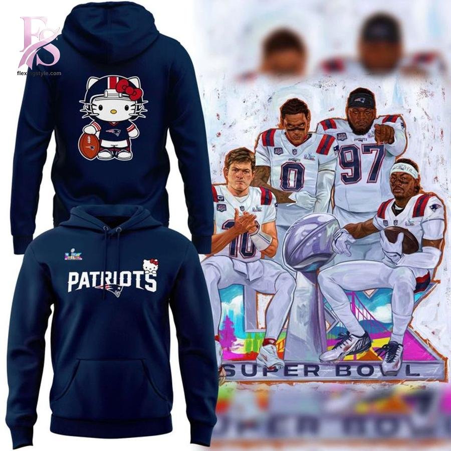 Hello Kitty New England Patriots Super Bolw Hoodie