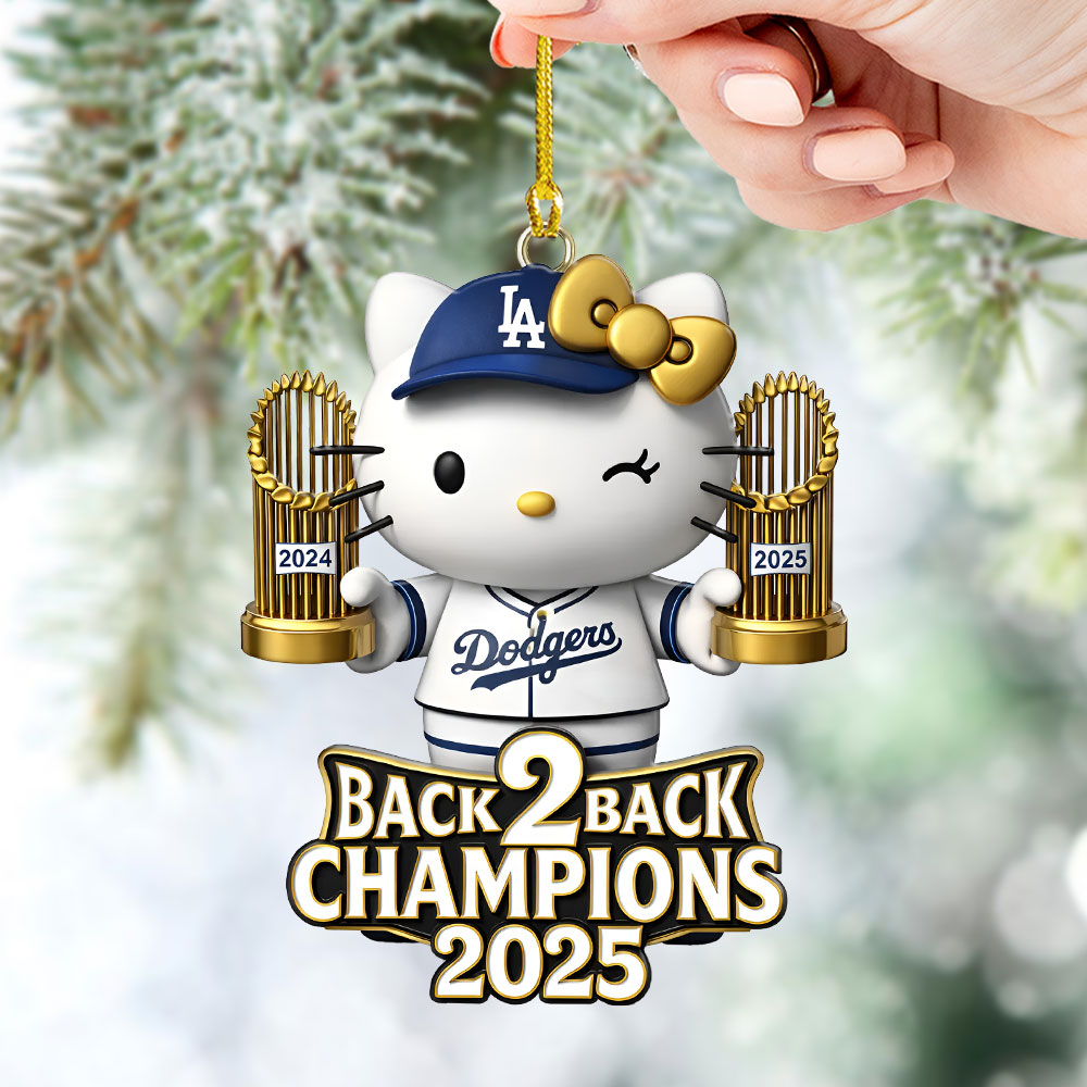 Hello Kitty x Los Angeles Dodgers Custom Shape 2-sided Acrylic Ornament – TMTHU2696