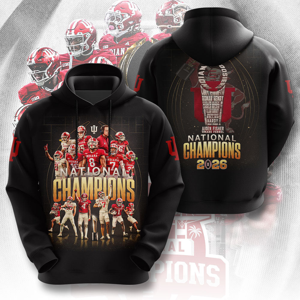 Indiana Hoosiers Football 2025 3D Apparel – TMTHU3502
