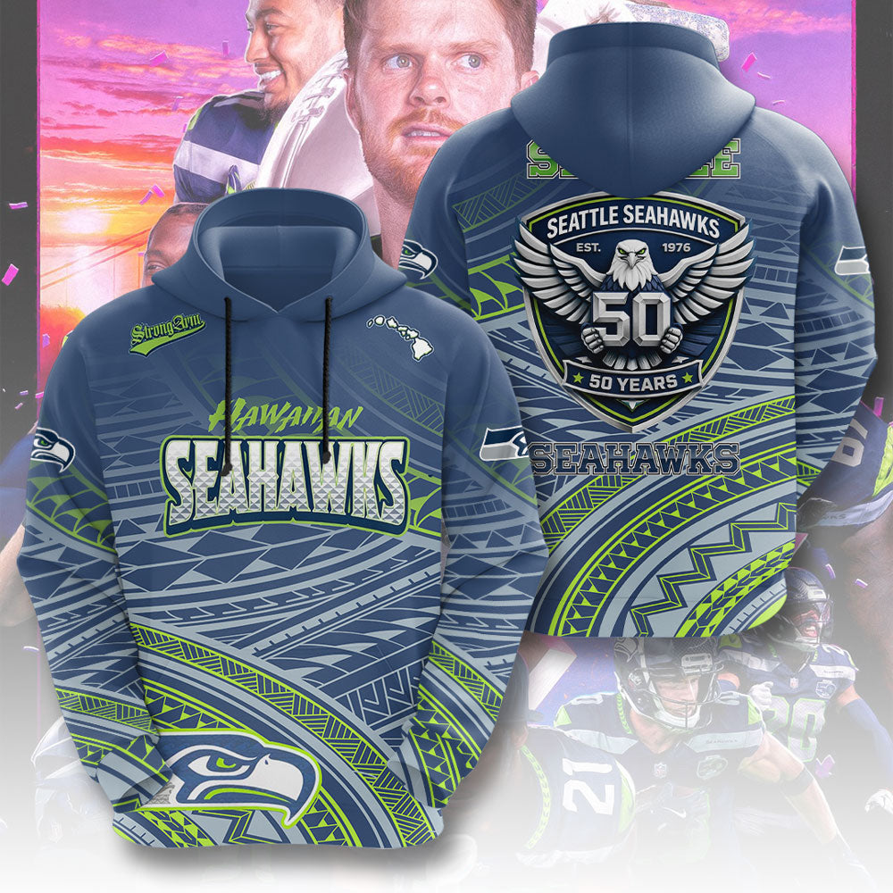 Seattle Seahawks 50th Anniversary 2026 3D Apparel – TMTHU3940