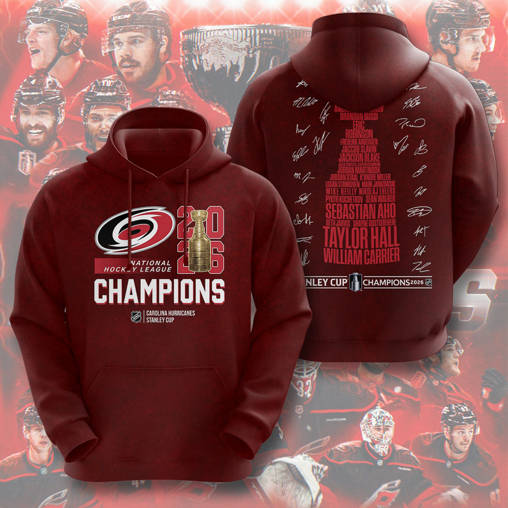 Carolina Hurricanes 2026 Stanley Cup Champions 3D Apparel – TMTHU6992