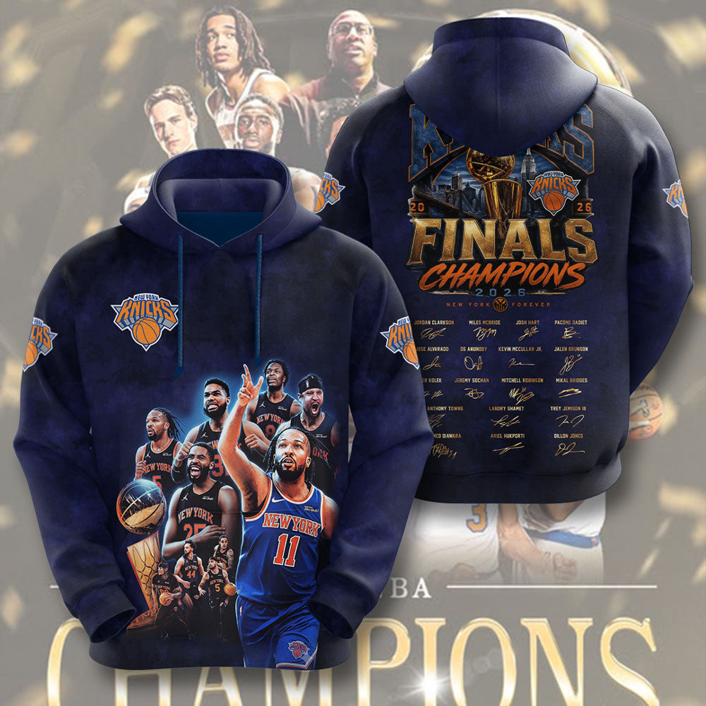 New York Knicks NBA Finals Champions 2026 3D Apparel – TMTHU7478