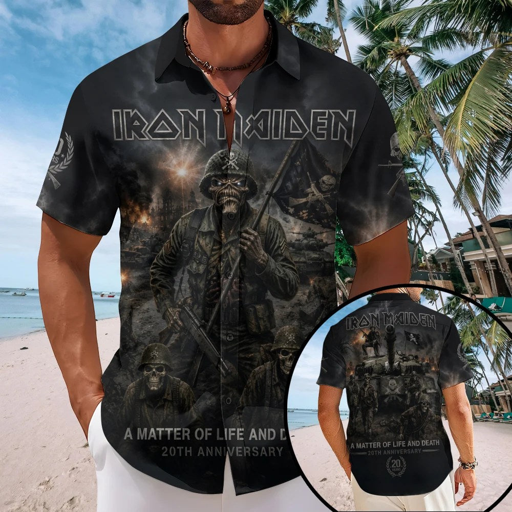 Iron Maiden Short Sleeve Button-Down Shirt – TMTHU8870