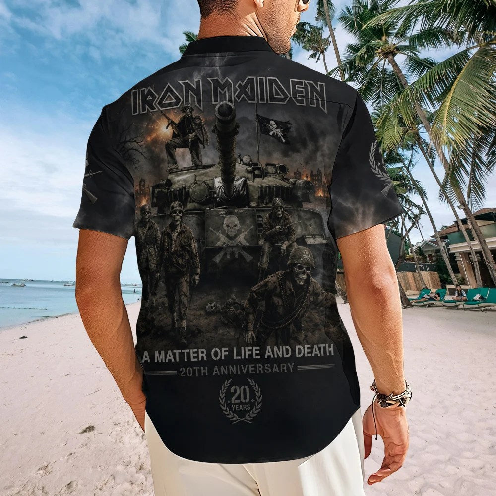 Iron Maiden Short Sleeve Button-Down Shirt – TMTHU8870