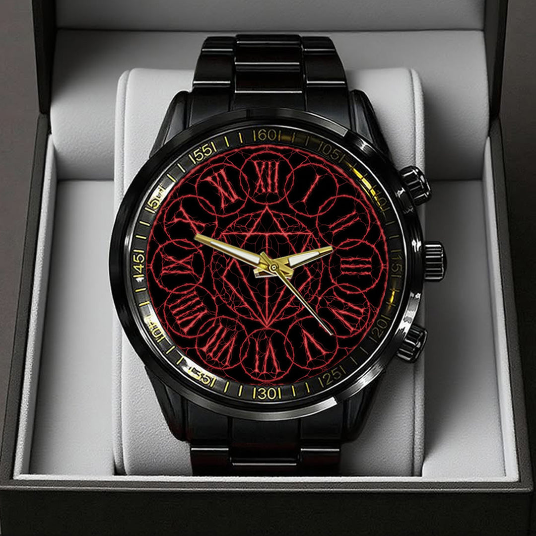 In Flames Black Stainless Steel Watch – TANTN24355