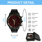 In Flames Black Stainless Steel Watch – TANTN24355