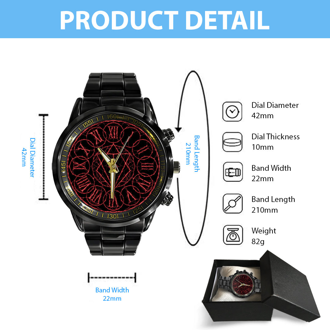 In Flames Black Stainless Steel Watch – TANTN24355