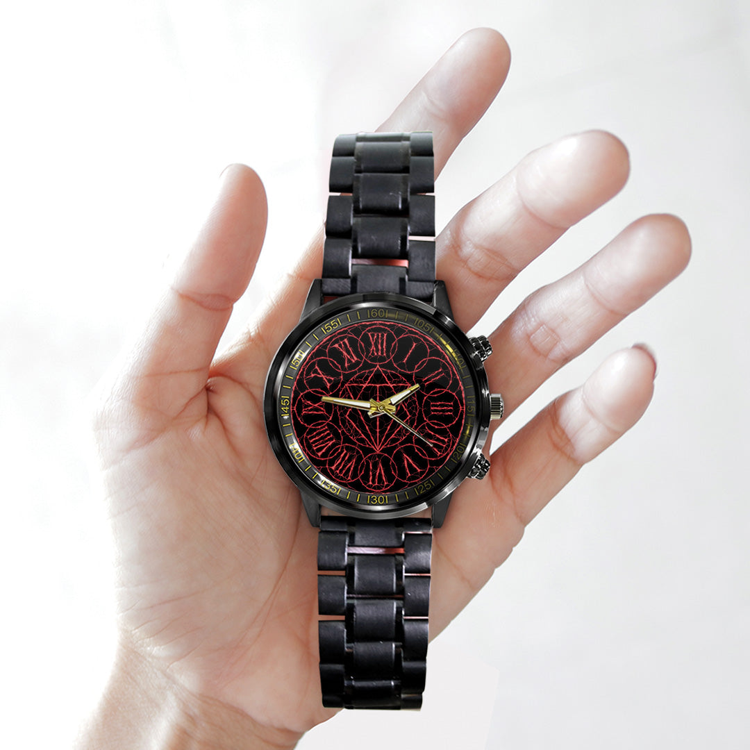 In Flames Black Stainless Steel Watch – TANTN24355