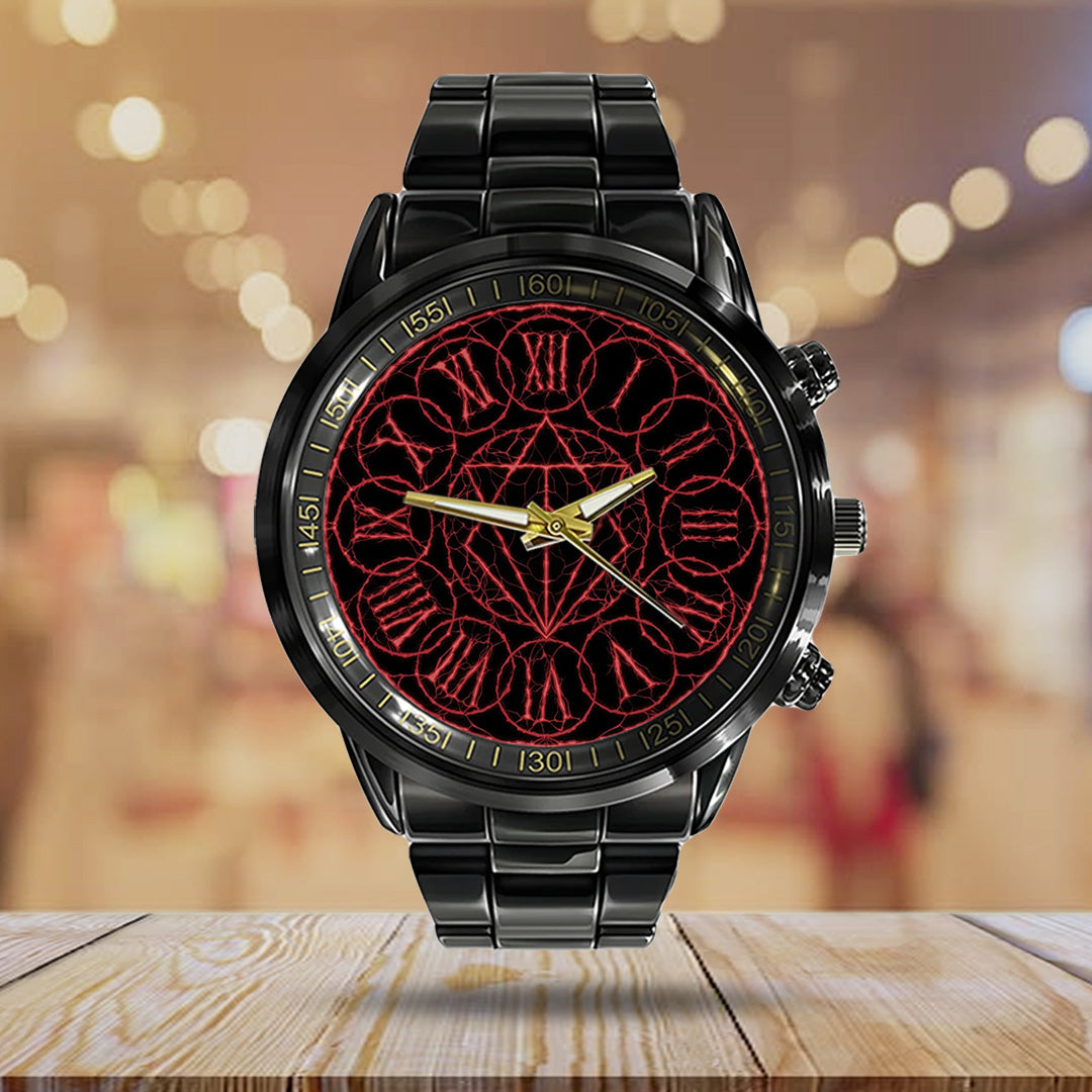 In Flames Black Stainless Steel Watch – TANTN24355
