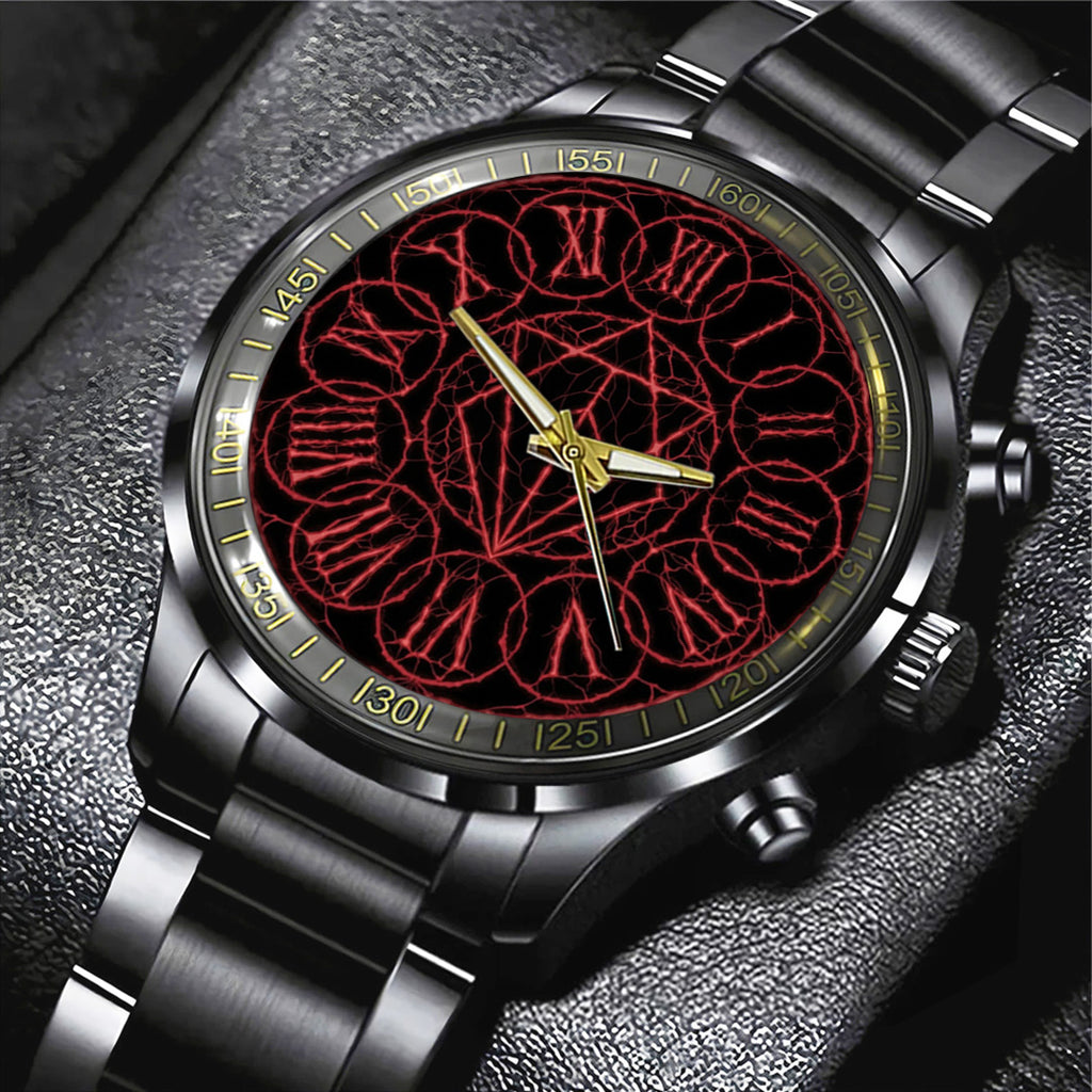 In Flames Black Stainless Steel Watch – TANTN24355