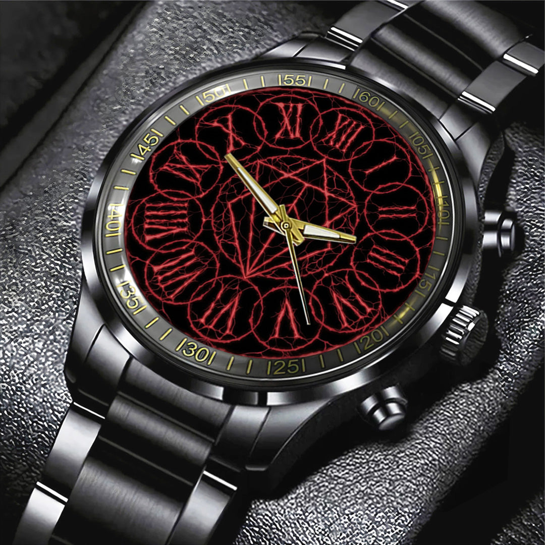 In Flames Black Stainless Steel Watch – TANTN24355