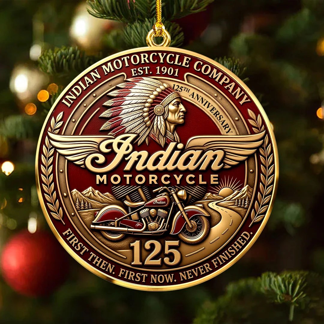 Indian Motorcycle 125th Anniversary Custom Shape 2-side Printed Acrylic Ornament – HOATT26865