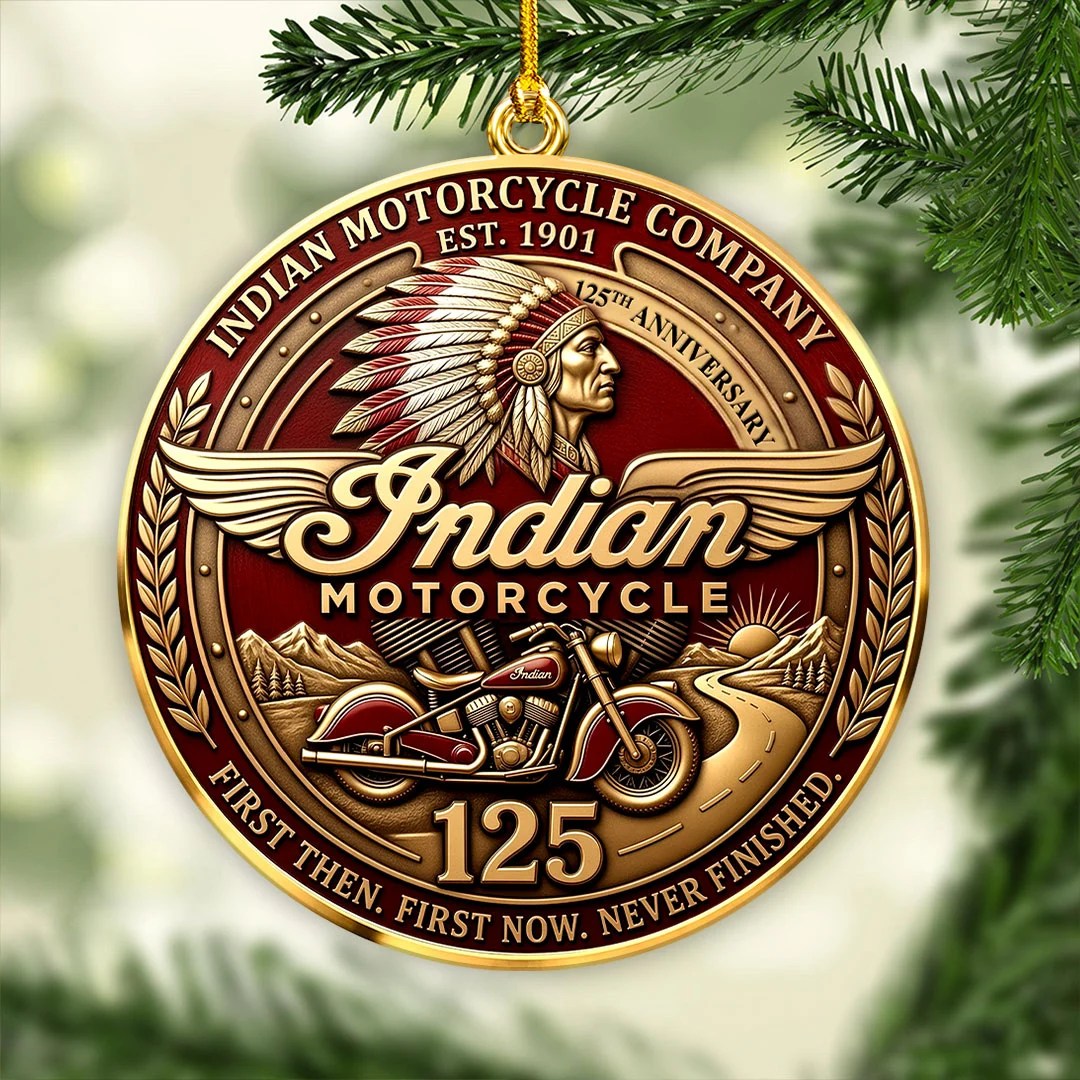 Indian Motorcycle 125th Anniversary Custom Shape 2-side Printed Acrylic Ornament – HOATT26865