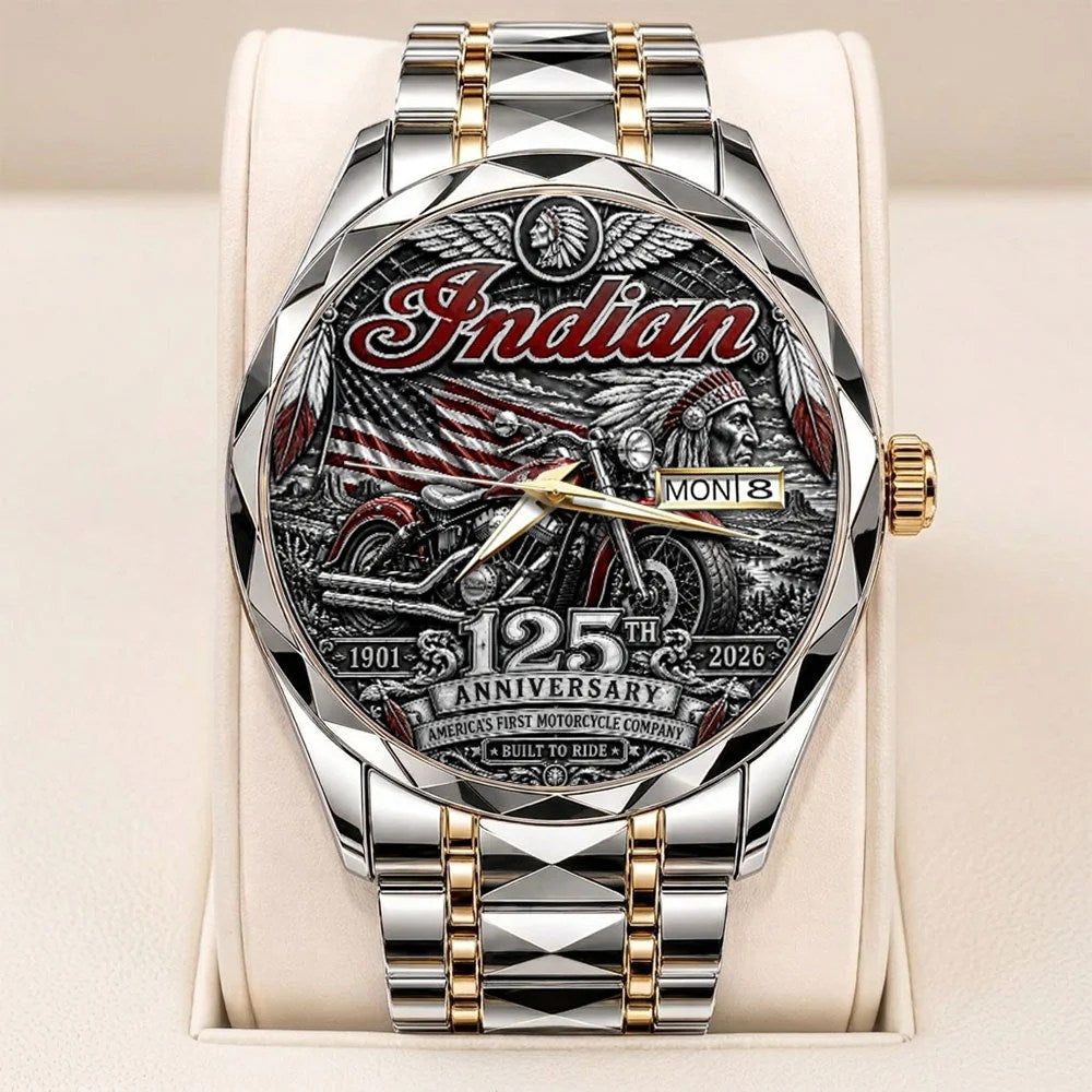 Indian Motorcycle 125th Anniversary 2026 Alloy Luxury Quartz Watch – TANTN26125
