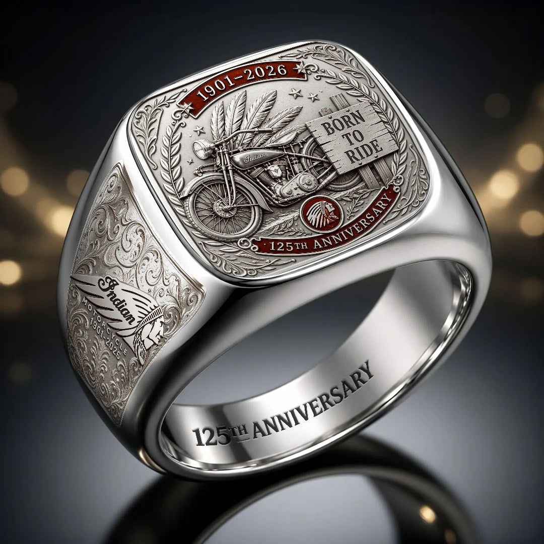 Indian Motorcycle 125th Anniversary 3D Engraved Ring – HOATT20335