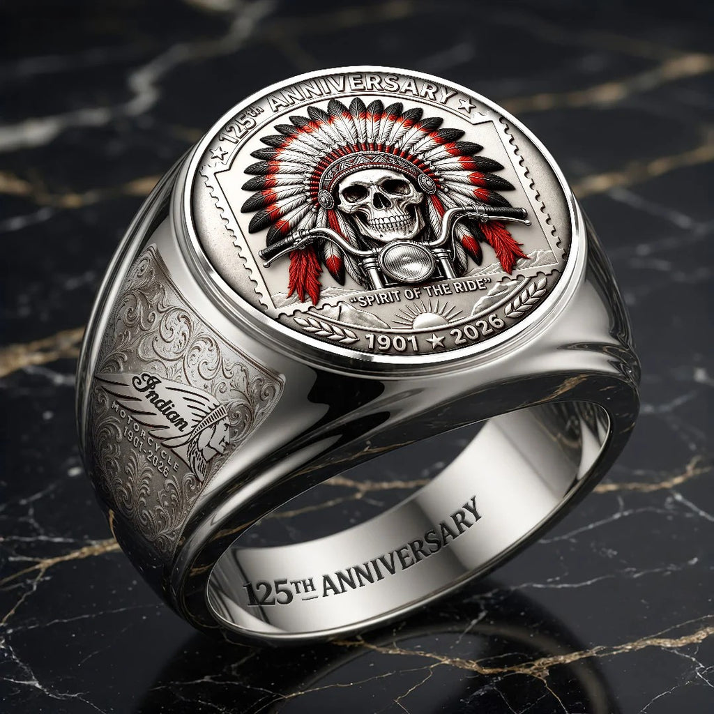 Indian Motorcycle 125th Anniversary 3D Engraved Ring – HOATT20424