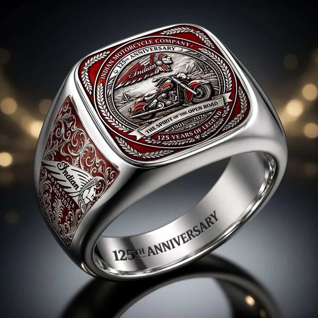 Indian Motorcycle 125th Anniversary 3D Engraved Ring – HOATT20487