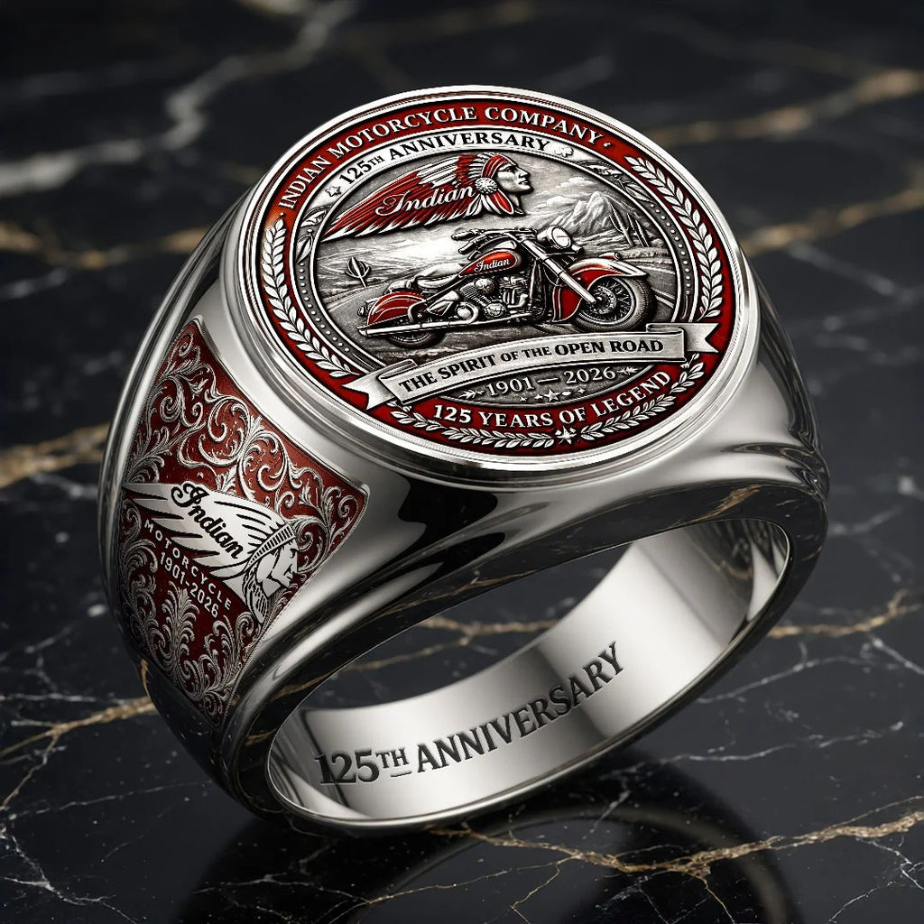 Indian Motorcycle 125th Anniversary 3D Engraved Ring – HOATT20487